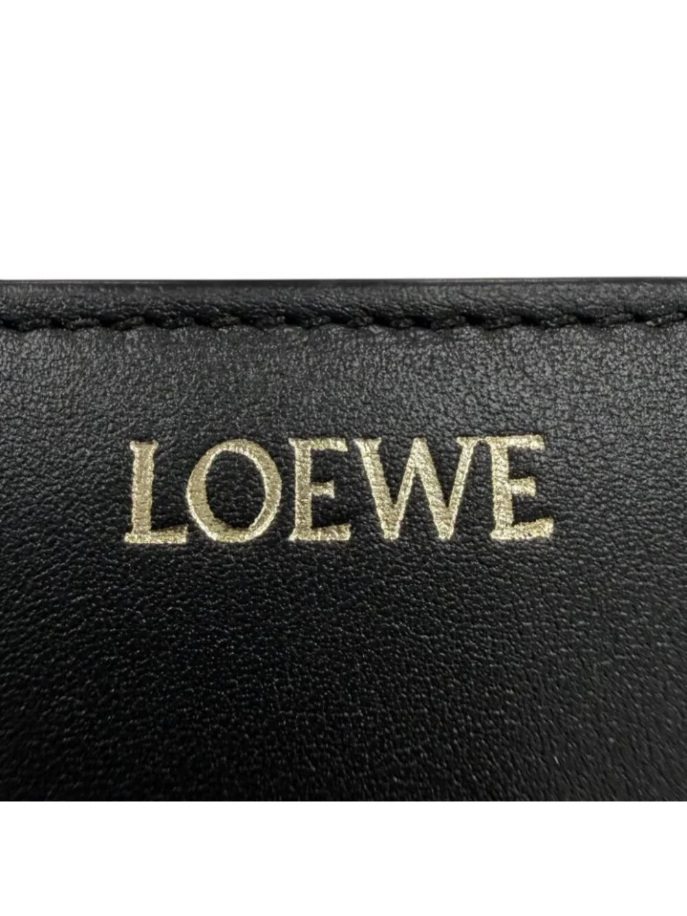 Loewe Knot Compact Wallet Shiny Napaca Leather Bifold Black Squiral